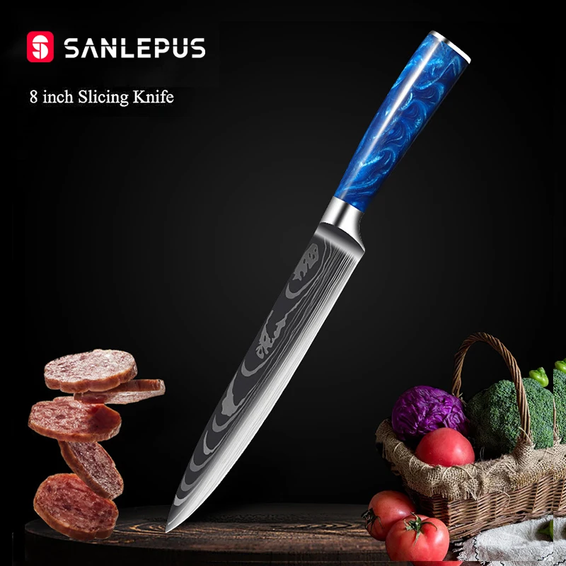 SANLEPUS 8" Kitchen Slicing Knife Chef Knives Laser Damascus Pattern Sharp Japanese Santoku Knife Cleaver Slicing Utility Knife
SANLEPUS 8" Kitchen Slicing Knife Chef Knives Laser Damascus Pattern Sharp Japanese Santoku Knife Cleaver Slicing Utility Knife