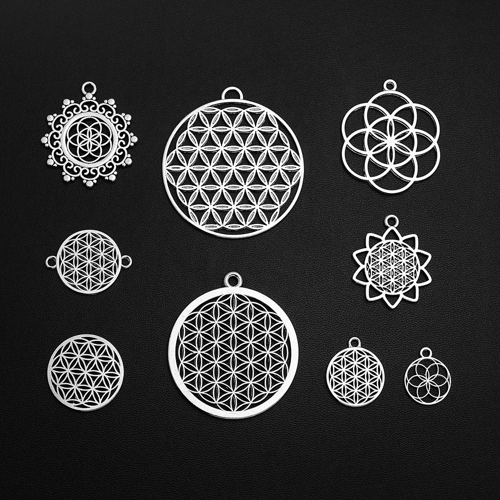 Antique Silver Plated Flower Of Life Charms Mix Pendants For DIY Earrings Keychain Bracelets Jewelry Making Finding Supplies
Antique Silver Plated Flower Of Life Charms Mix Pendants For DIY Earrings Keychain Bracelets Jewelry Making Finding Supplies