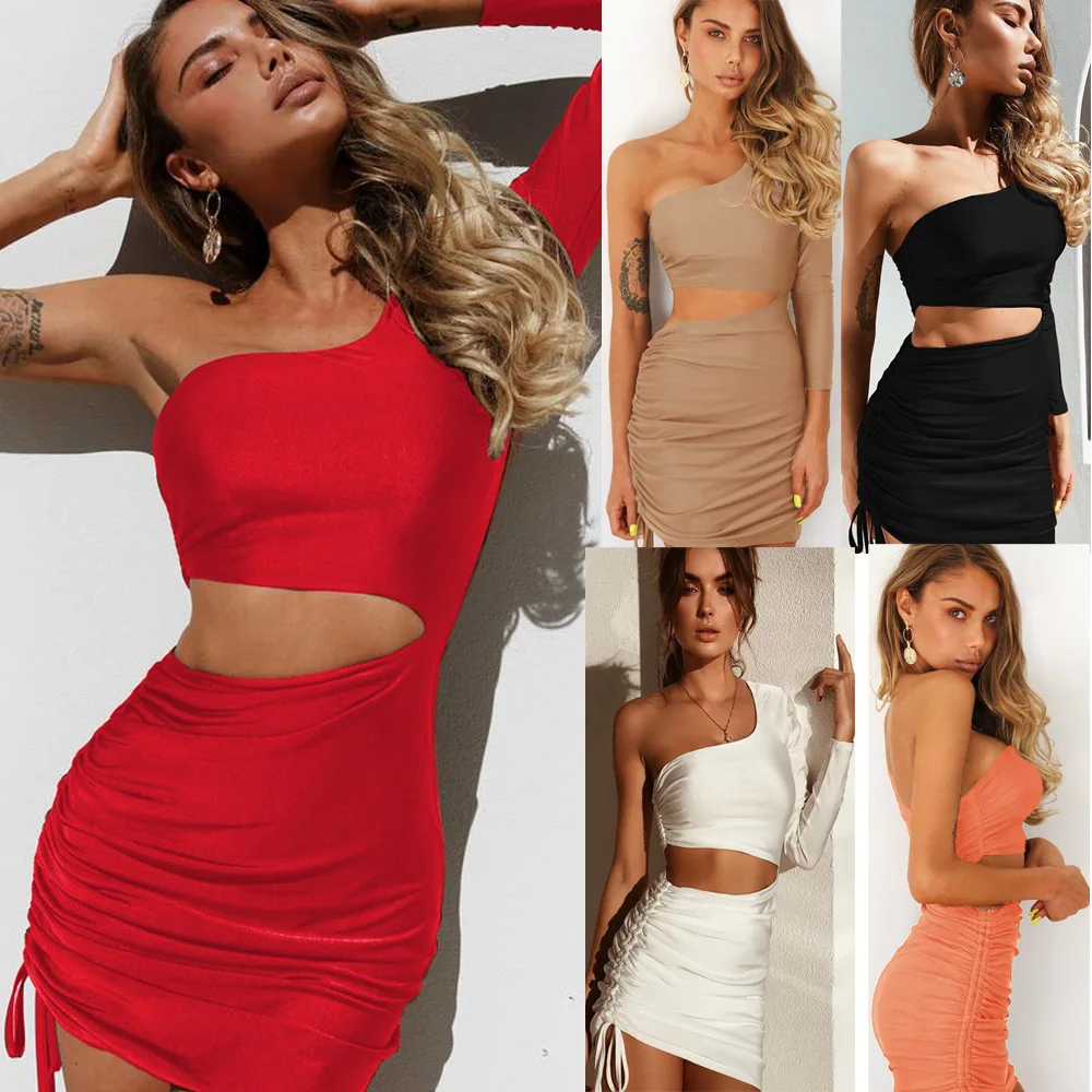 Fashion Bodycon Hollow Out Dress Femme Summer Spring Sexy One Shoulder Mini Celebrity Club Party Dresses Women Vestidos Verano
Fashion Bodycon Hollow Out Dress Femme Summer Spring Sexy One Shoulder Mini Celebrity Club Party Dresses Women Vestidos Verano