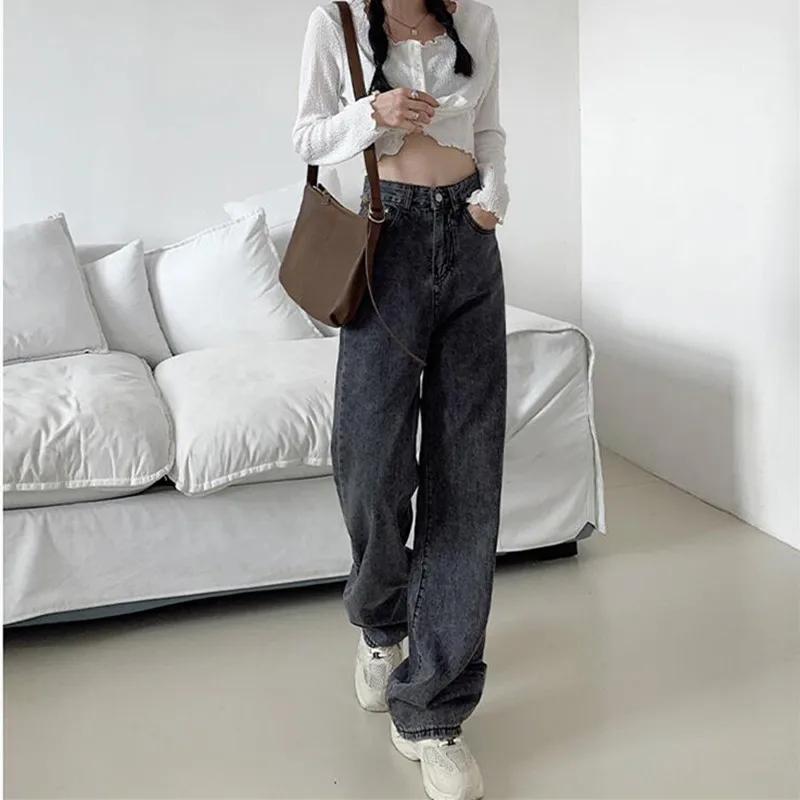 Woman Jeans High Waist Clothes Wide Leg Denim Clothing Blue Streetwear Vintage Quality 2020 Fashion Harajuku Straight Pants 
Woman Jeans High Waist Clothes Wide Leg Denim Clothing Blue Streetwear Vintage Quality 2020 Fashion Harajuku Straight Pants