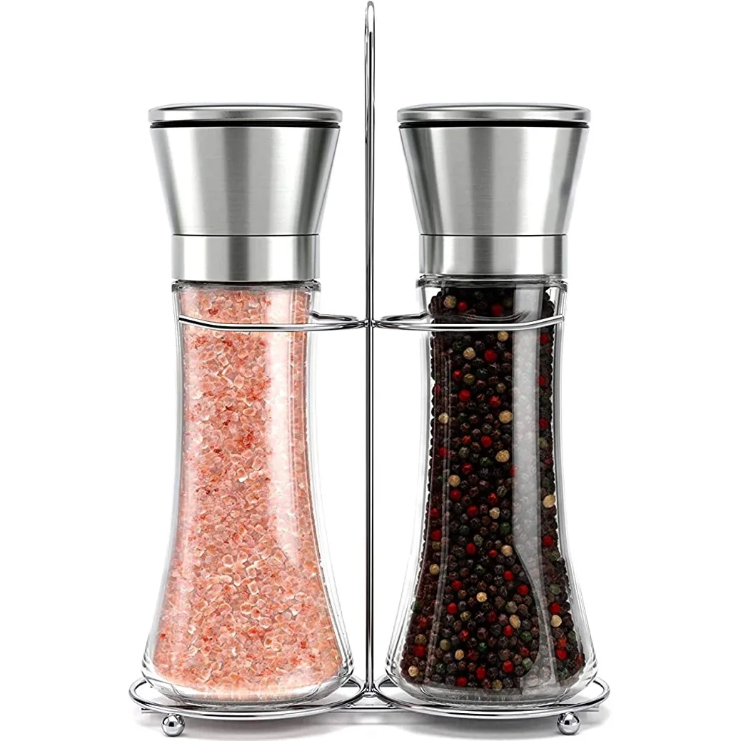 Stainless Steel Salt and Pepper Grinder Set -Tall Shaker, Adjustable Coarseness, Refillable -Sea Salt, Black Peppercorn Mill
Stainless Steel Salt and Pepper Grinder Set -Tall Shaker, Adjustable Coarseness, Refillable -Sea Salt, Black Peppercorn Mill