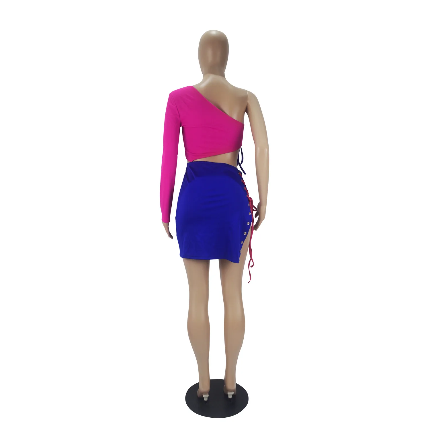 Womens Two Piece Dress Sexy Solid Color Lace up Single Sleeve Chest Wrap Skirt Outfit
Womens Two Piece Dress Sexy Solid Color Lace up Single Sleeve Chest Wrap Skirt Outfit