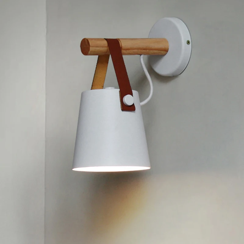 LED Wall Light Wood Wall Lamp Bed Bedside Light Night Lights Modern Nordic Lampshade Home Decor White & Black Belt E27 85-265V
LED Wall Light Wood Wall Lamp Bed Bedside Light Night Lights Modern Nordic Lampshade Home Decor White & Black Belt E27 85-265V