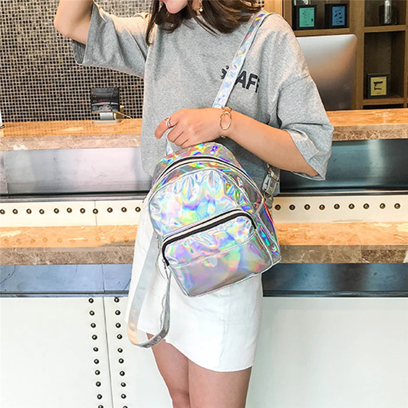 Silver Pink Fashion Laser Backpack Women Girls Bag Holographic Small Size Backpack for Teenage girls
Silver Pink Fashion Laser Backpack Women Girls Bag Holographic Small Size Backpack for Teenage girls