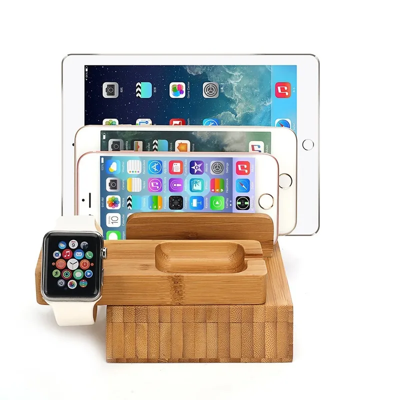 Multi-port Bamboo Charging Stand 4-port Mobile Phone Tablet USB Charging Station for IWatch Wooden Charger Base
Multi-port Bamboo Charging Stand 4-port Mobile Phone Tablet USB Charging Station for IWatch Wooden Charger Base
