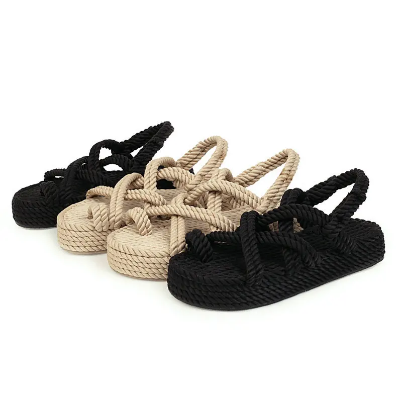 Fashion sandals women's summer flat bottom new evening versatile Fairy Cross strap straw hemp rope Roman shoes
Fashion sandals women's summer flat bottom new evening versatile Fairy Cross strap straw hemp rope Roman shoes