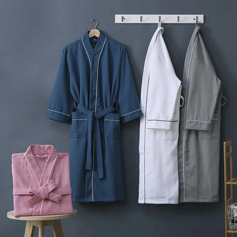 Waffle Couple Robe Spring Summer Cotton Nightgown Sleepwear Water Absorption Loose Kimono Bathrobe Gown Lovers' Nightwear
Waffle Couple Robe Spring Summer Cotton Nightgown Sleepwear Water Absorption Loose Kimono Bathrobe Gown Lovers' Nightwear