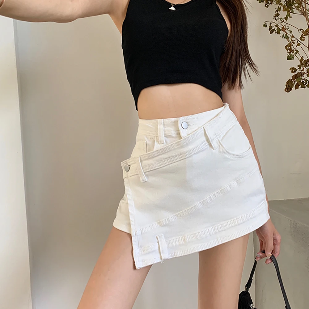 Women Irregular Harajuku Denim Mini Skirts Ladies Summer High Waist Jeans Shorts Skirts Fashion Korean Streetwear Punk Skirts
Women Irregular Harajuku Denim Mini Skirts Ladies Summer High Waist Jeans Shorts Skirts Fashion Korean Streetwear Punk Skirts