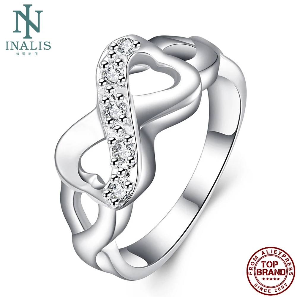 INALIS Double Heart Rings For Women Female Zirconia Bowknot Aesthetic Cute Finger Rings Anniversary Party Fine Fashion Jewelry
INALIS Double Heart Rings For Women Female Zirconia Bowknot Aesthetic Cute Finger Rings Anniversary Party Fine Fashion Jewelry