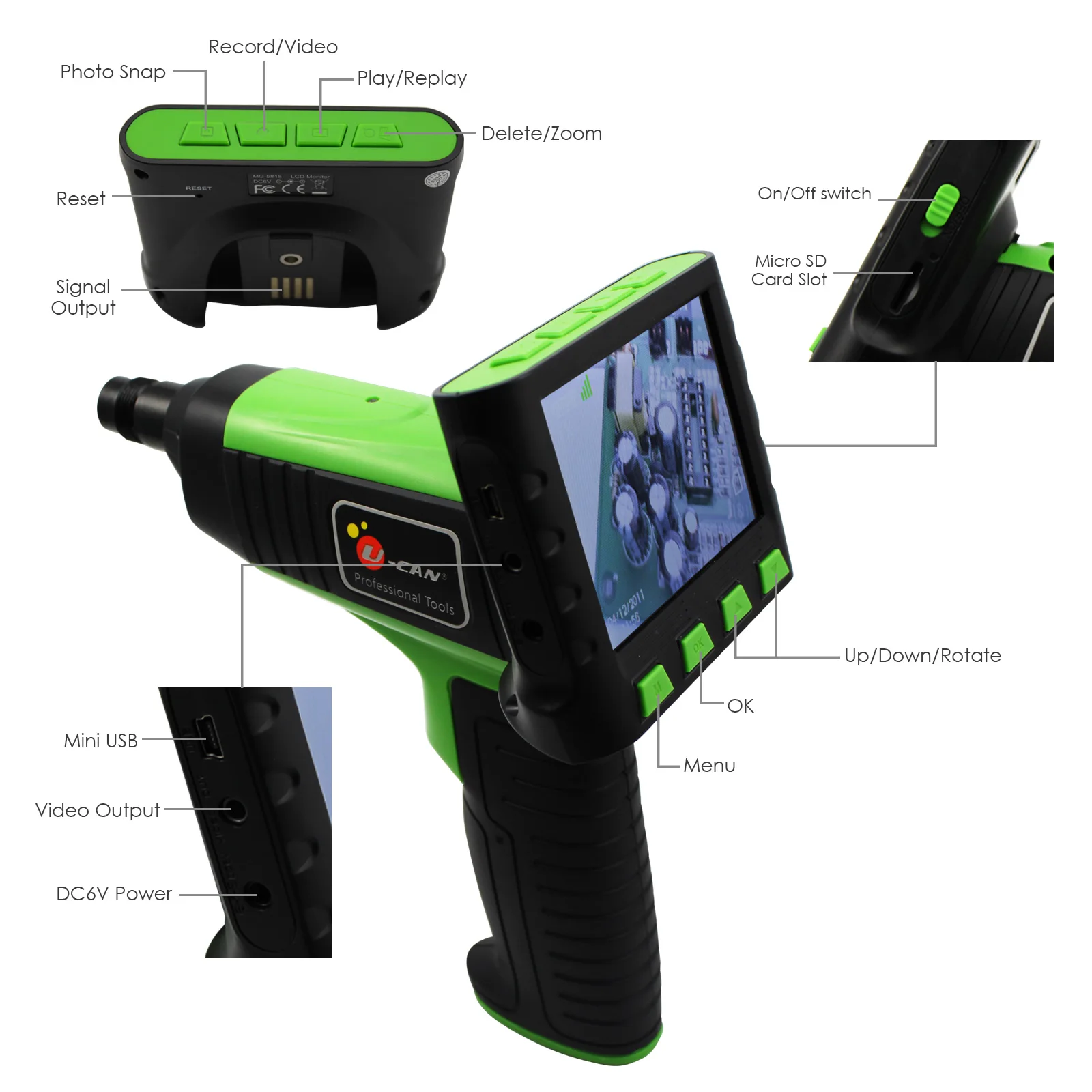 3.5" Wireless TFT LCD Inspection Video Camera Borescope/ Endoscope Zoom Rotate 1Meter 1M Cable with 9mm Waterproof Camera Head
3.5" Wireless TFT LCD Inspection Video Camera Borescope/ Endoscope Zoom Rotate 1Meter 1M Cable with 9mm Waterproof Camera Head