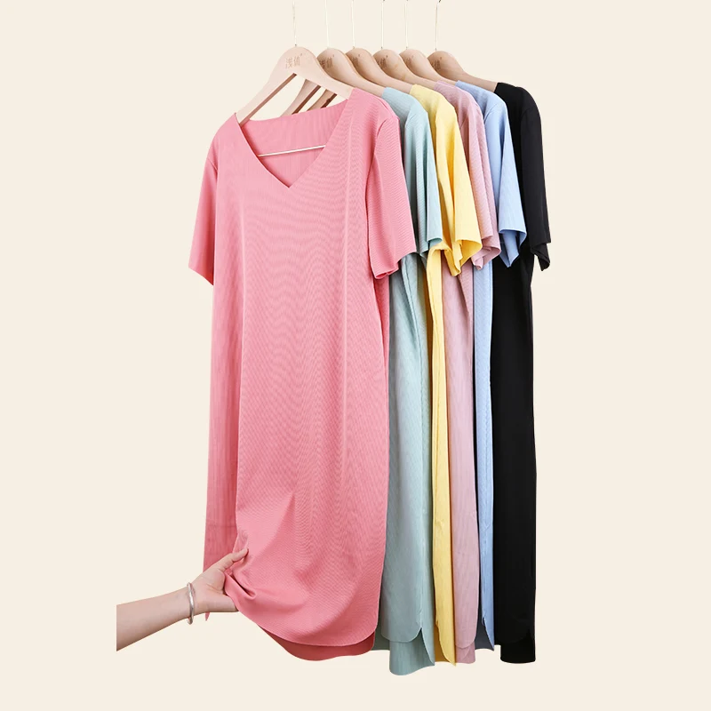 2021 spring and summer new women's nightdress comfortable knitted cotton modal simple breathable thin home clothes
2021 spring and summer new women's nightdress comfortable knitted cotton modal simple breathable thin home clothes