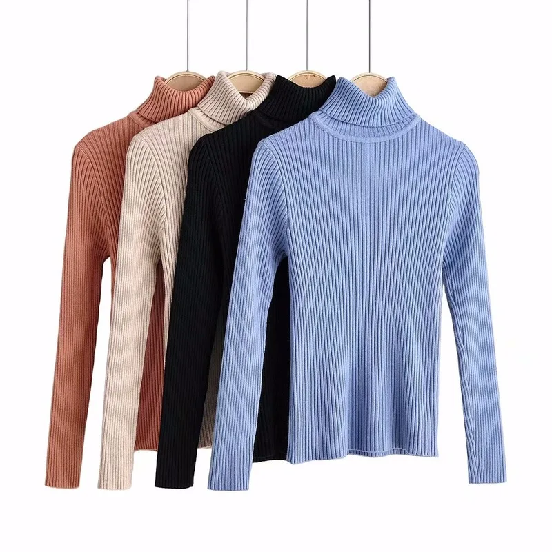 Simple Wind Turtleneck Pit Sweater Women Casual Solid Color Undecorated Bottoming Long Sleeve Jumpers Pullover Women Spring 
Simple Wind Turtleneck Pit Sweater Women Casual Solid Color Undecorated Bottoming Long Sleeve Jumpers Pullover Women Spring