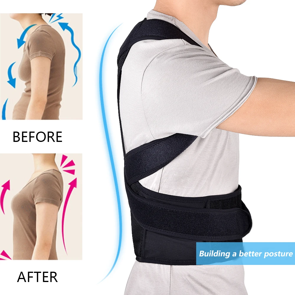 Back Waist Posture Corrector Adjustable Adult Correction Belt Trainer Shoulder Lumbar Brace Spine Support Vest | Спорт и развлечения
