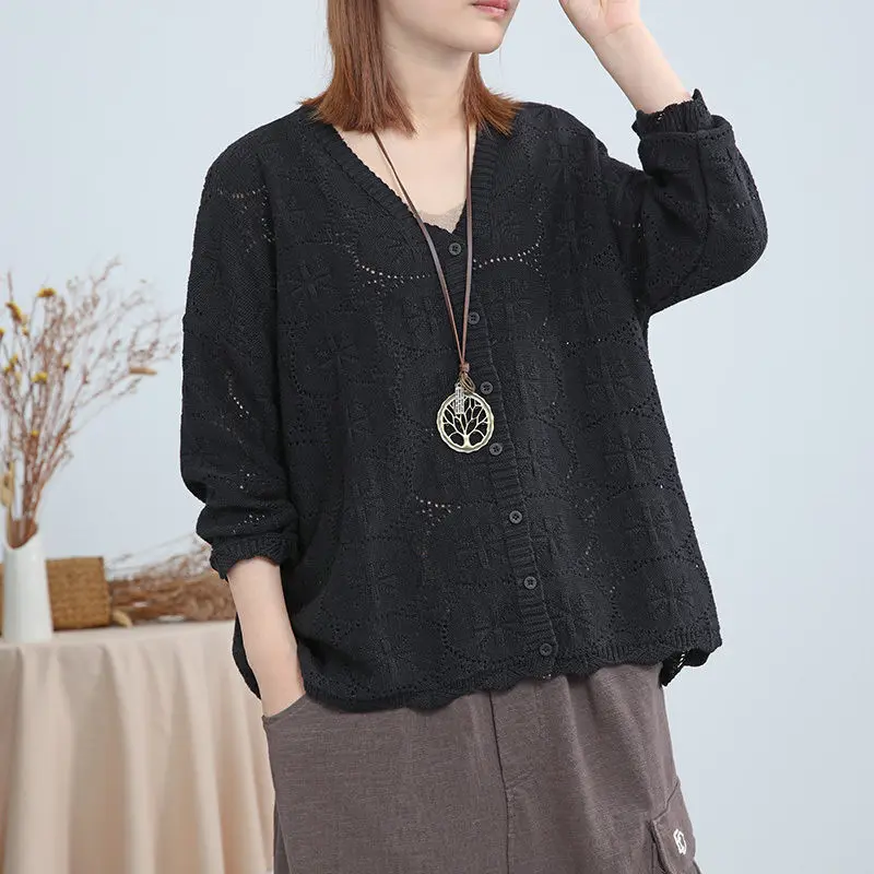 Masss Wasss Spring European Style Clothes Ladies Vintage Loose Cardigans Womens Casual Solid Knitted Sweaters Oversized Knitwear
Masss Wasss Spring European Style Clothes Ladies Vintage Loose Cardigans Womens Casual Solid Knitted Sweaters Oversized Knitwear