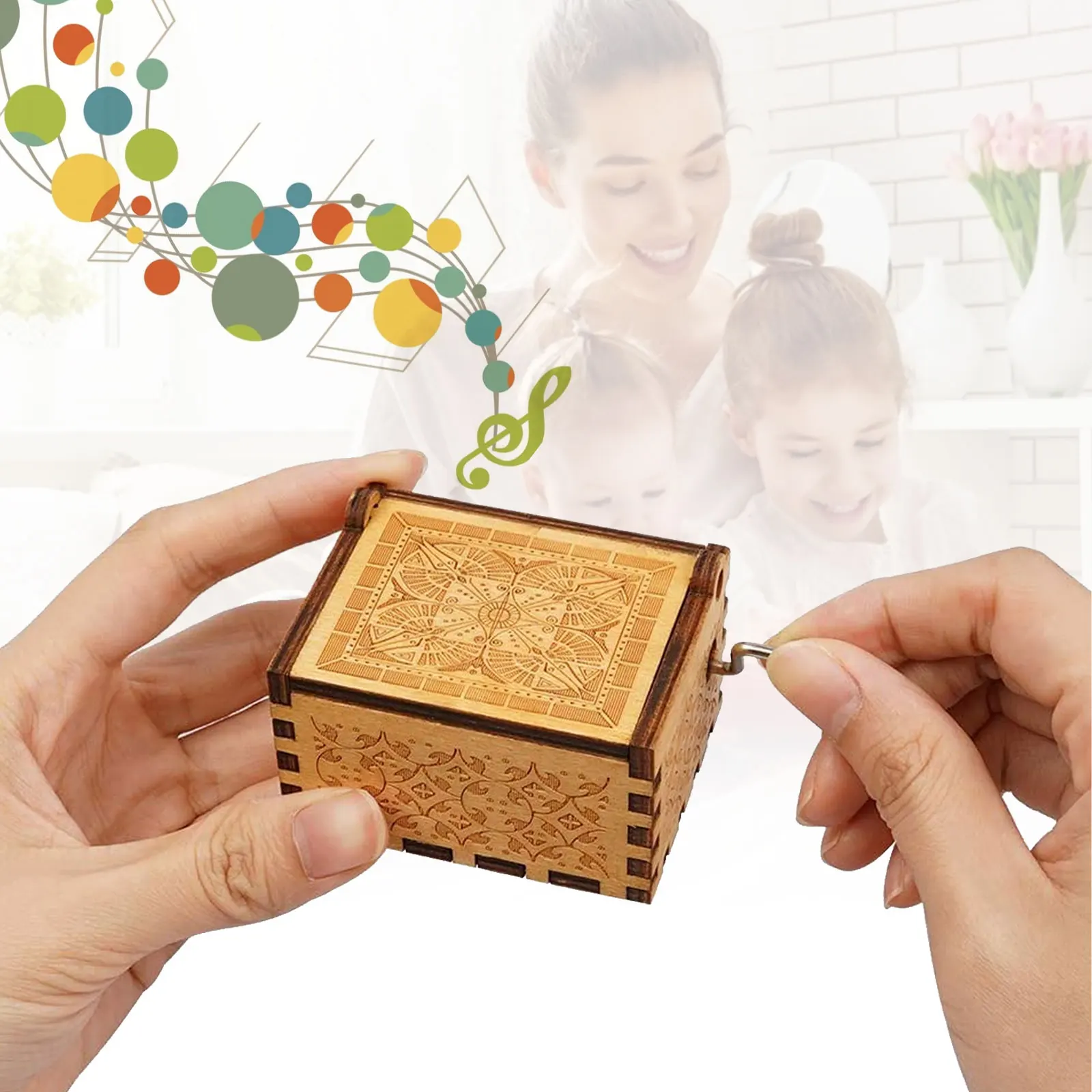 Wooden Music Boxes Retro Laser Engraved Hand Crank Music Box Gift For Mom Wife Daughter Son Unique Gifts Home Decorations
Wooden Music Boxes Retro Laser Engraved Hand Crank Music Box Gift For Mom Wife Daughter Son Unique Gifts Home Decorations
