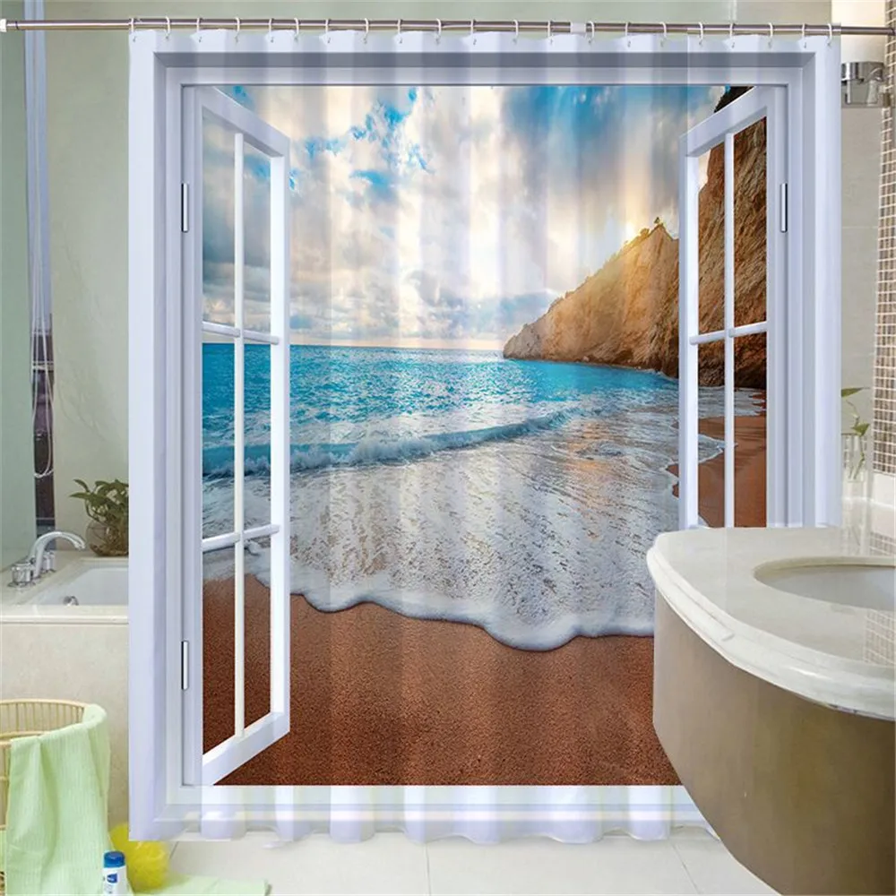Seaside Scenery Outside The Window Shower Curtain Green Plants Sea Beach Holiday Landscape Bathroom Decor Fabric Curtains
Seaside Scenery Outside The Window Shower Curtain Green Plants Sea Beach Holiday Landscape Bathroom Decor Fabric Curtains