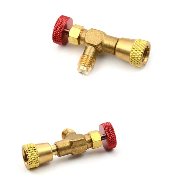 13*7*5cm R410A Refrigeration Air conditioning Valve Safety Adapter 1/4" SAE Male to 5/16" SAE Famale Charging Hose Valves
13*7*5cm R410A Refrigeration Air conditioning Valve Safety Adapter 1/4" SAE Male to 5/16" SAE Famale Charging Hose Valves