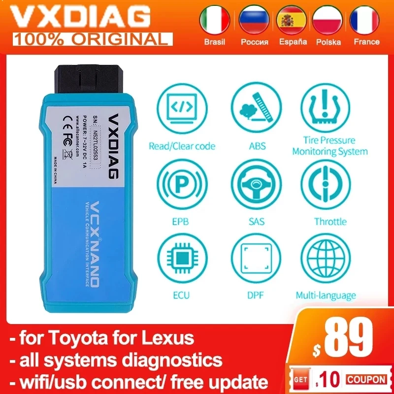 2022 VXDIAG NANO OBD2 сканер кодов и диагностические инструменты для Toyota для Lexus it3 TIS V15 WIFI Автомобильный диагностический сканер
2022 VXDIAG NANO OBD2 сканер кодов и диагностические инструменты для Toyota для Lexus it3 TIS V15 WIFI Автомобильный диагностический сканер