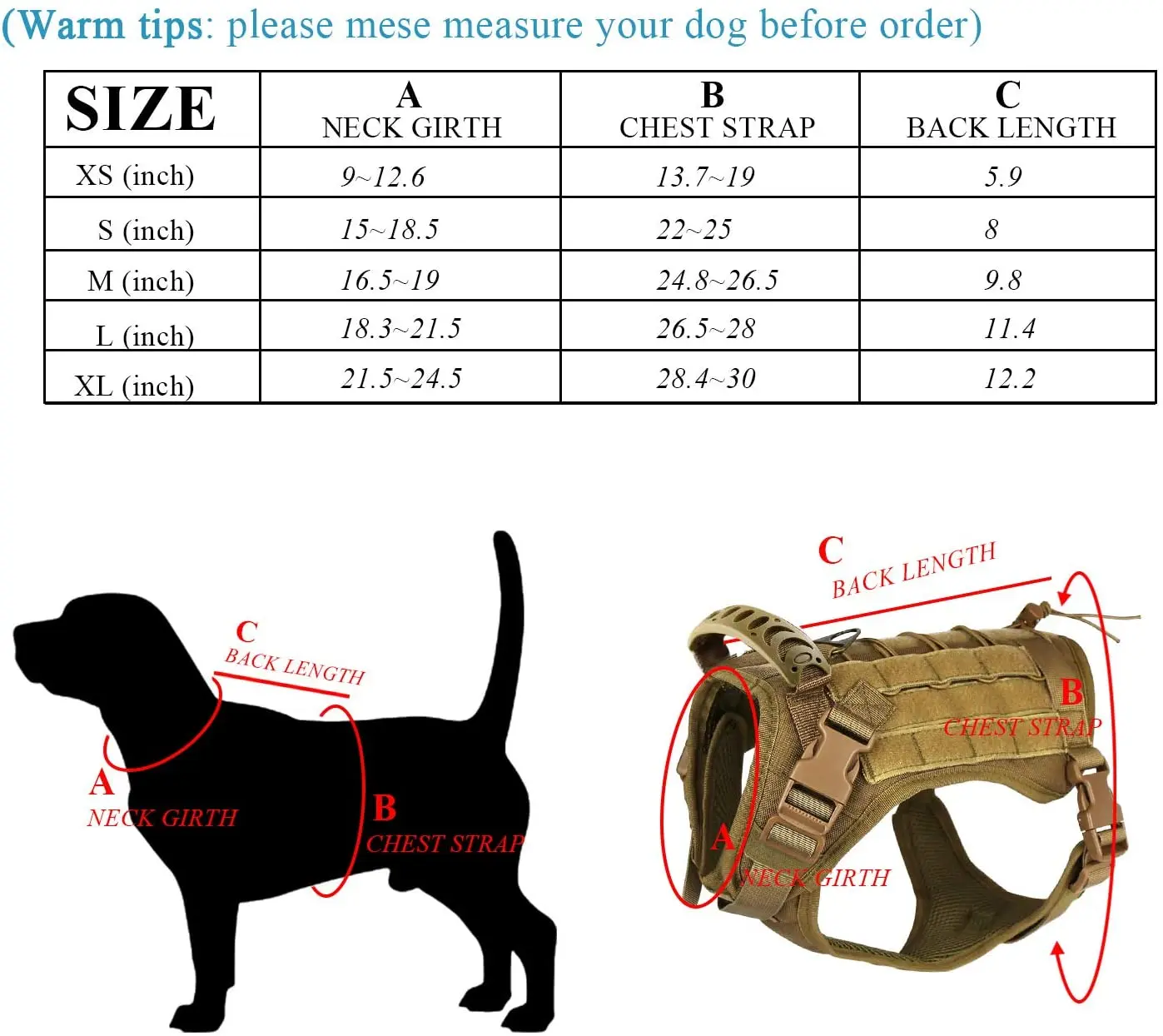 Dog Cloth Tactical Dog Vest-Training Molle Harness-Tactical Dog Backpack-Pet Tactical -Vest Detachable Pouches-Relective Patches
Dog Cloth Tactical Dog Vest-Training Molle Harness-Tactical Dog Backpack-Pet Tactical -Vest Detachable Pouches-Relective Patches