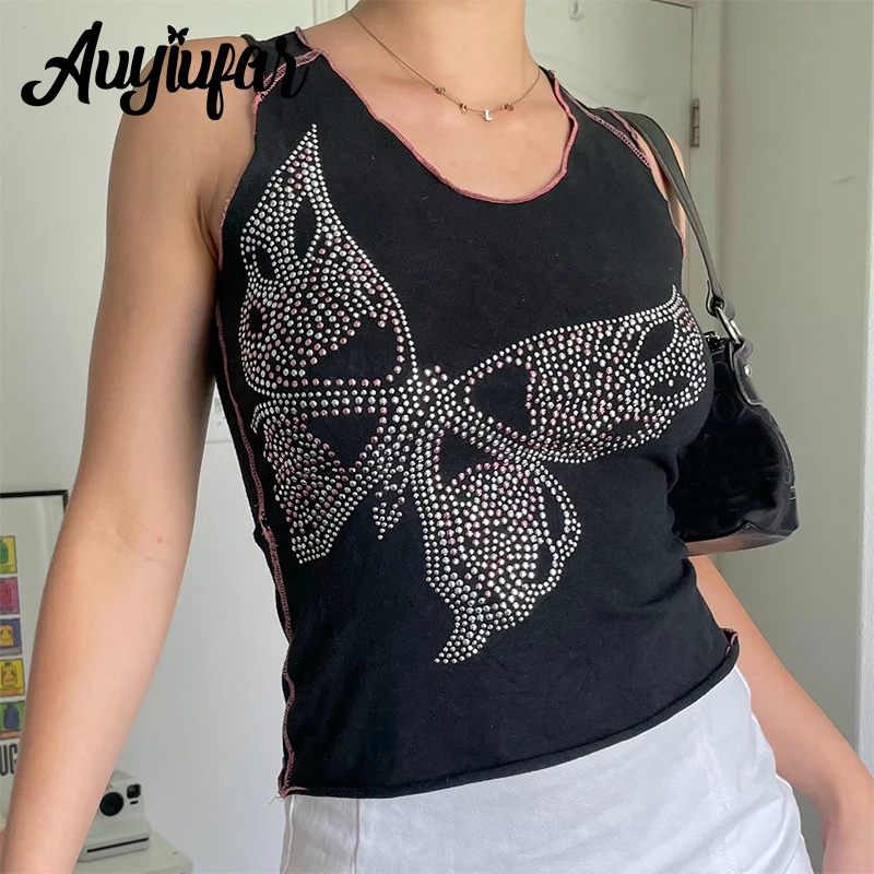Auyiufar Sexy Rhinestone Butterfly Printing Top Fairy Grunge Y2k Aesthetic Slim Colorblock Elfcore Cloth Women Spring Tank Tops
Auyiufar Sexy Rhinestone Butterfly Printing Top Fairy Grunge Y2k Aesthetic Slim Colorblock Elfcore Cloth Women Spring Tank Tops