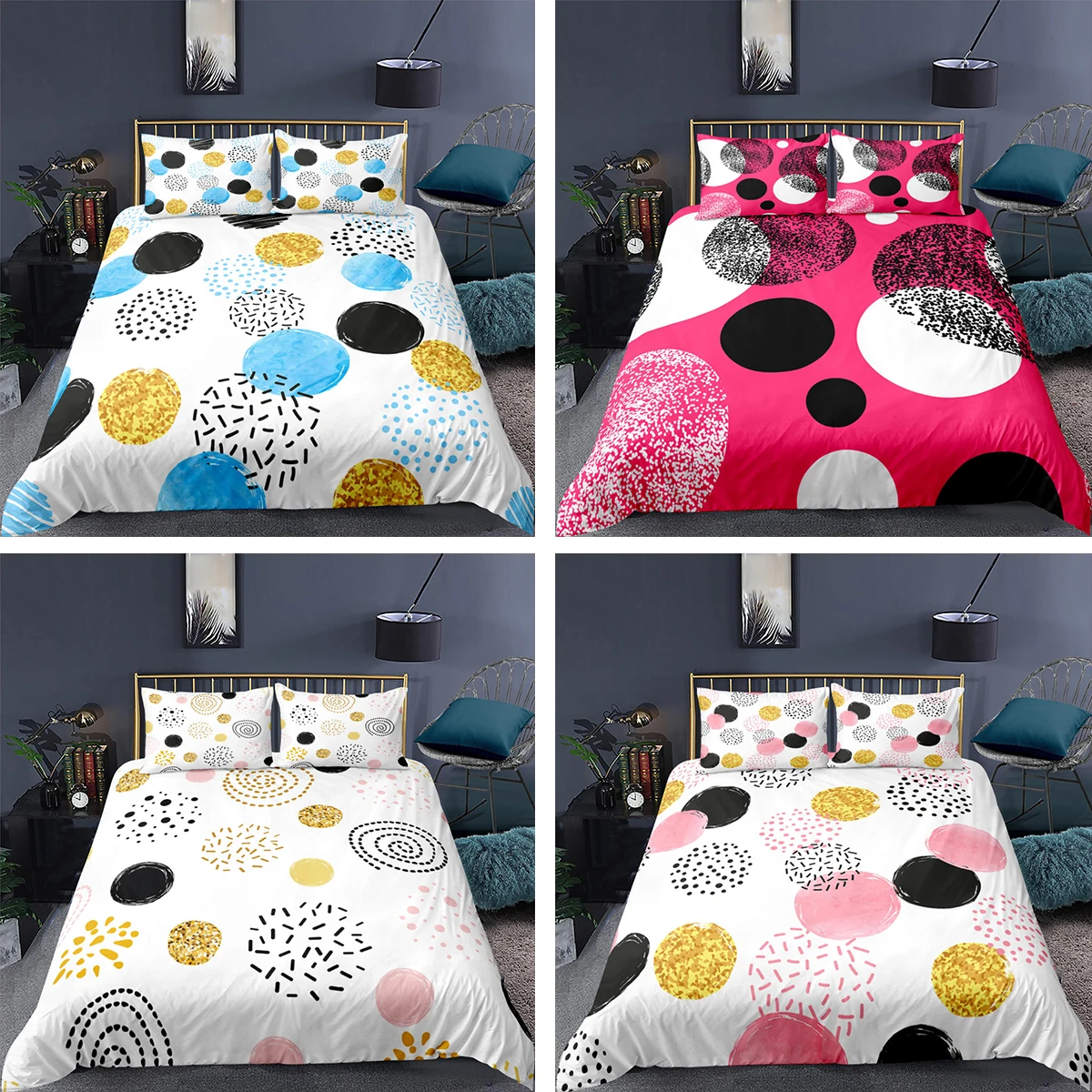 Роскошные комплекты постельного белья с 3d геометрическим рисунком пододеяльник наволочки красочный домашний текстиль 2/3 шт. розовые синие ... 
Роскошные комплекты постельного белья с 3d геометрическим рисунком пододеяльник наволочки красочный домашний текстиль 2/3 шт. розовые синие ...