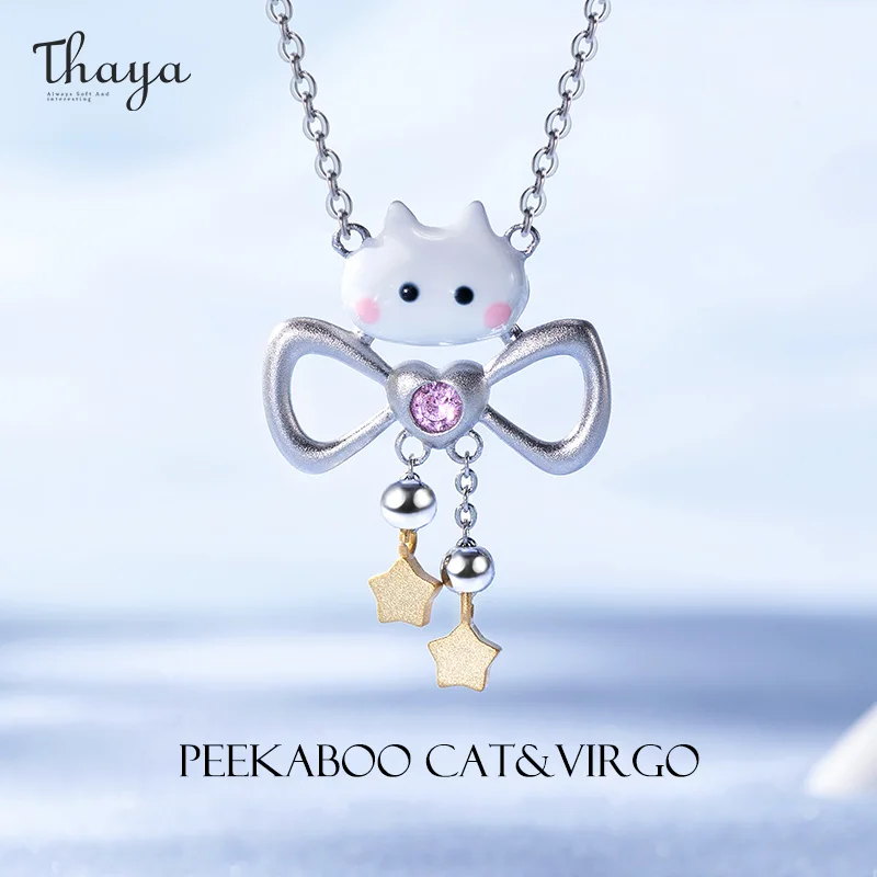

Thaya Peekaboo cat & Virgo, элегантное ожерелье для женщин, тренд, модный бант, кисточка, Римский кулон, колье, хорошее ювелирное изделие, подарок