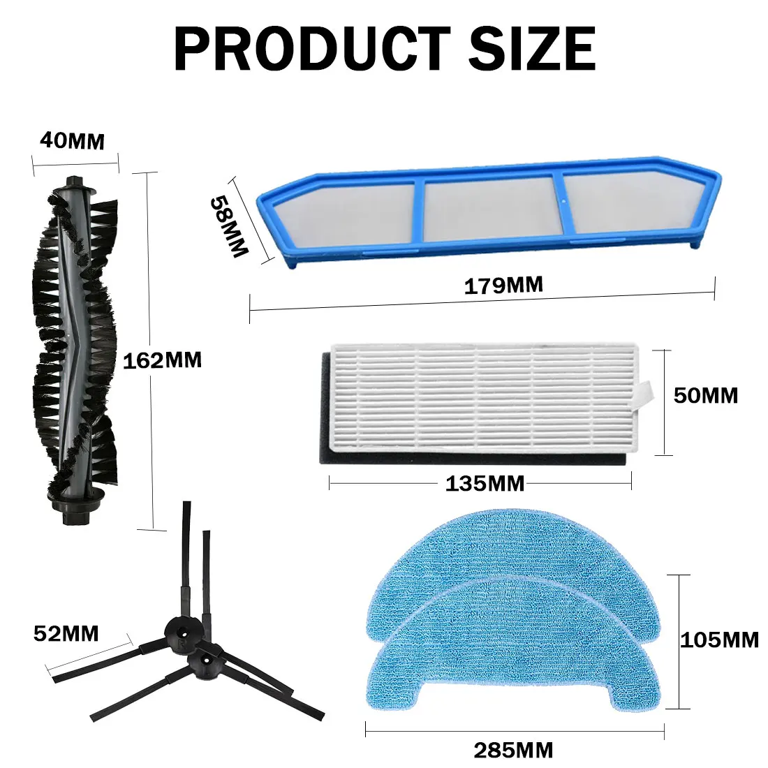 Main Brush Side Mop Cloth Brush Hepa Filter Air Filter Strainer Replacement for iLife A4 A4S A40 Robot Vacuum Cleaner Spare Part
Main Brush Side Mop Cloth Brush Hepa Filter Air Filter Strainer Replacement for iLife A4 A4S A40 Robot Vacuum Cleaner Spare Part