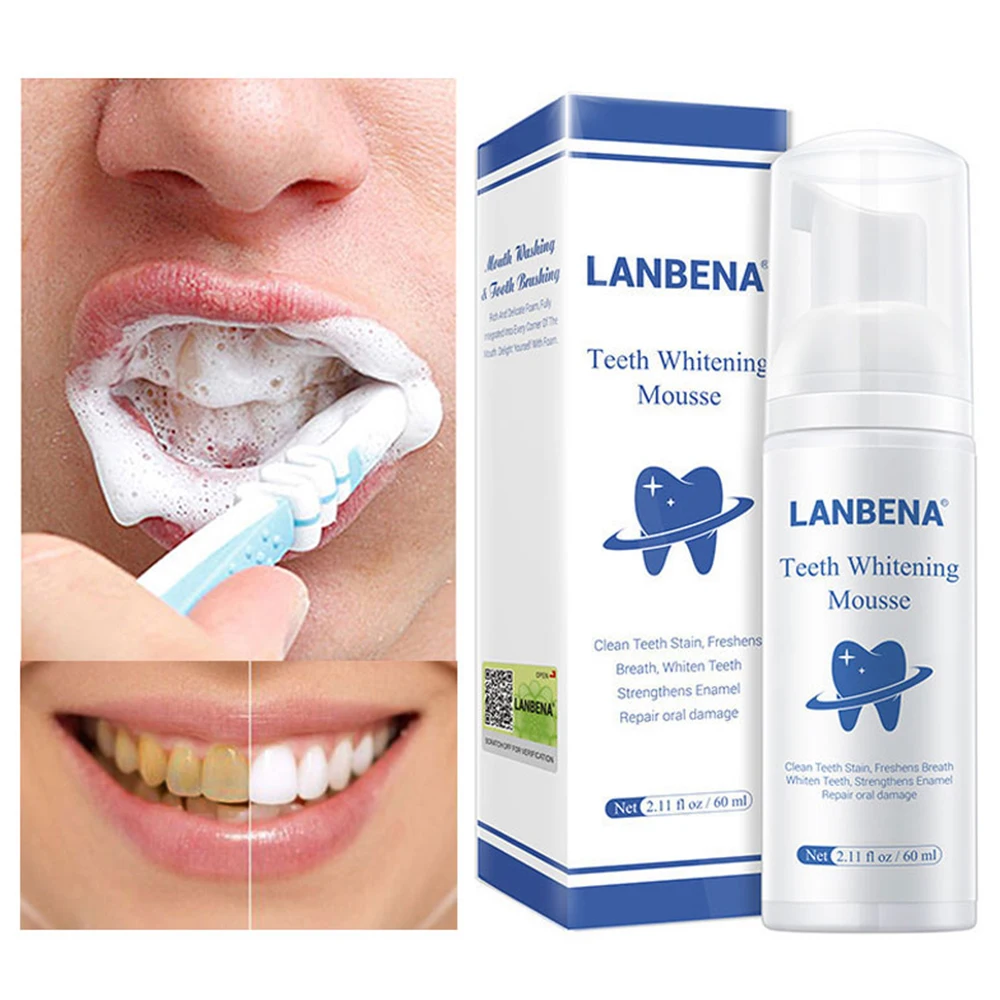 LANBENA Tooth Cleaning Mousse 60ml Whitening Toothpaste Stain Remover Oral Hygiene Fresh Breath Whitening Dental Care Tools
LANBENA Tooth Cleaning Mousse 60ml Whitening Toothpaste Stain Remover Oral Hygiene Fresh Breath Whitening Dental Care Tools