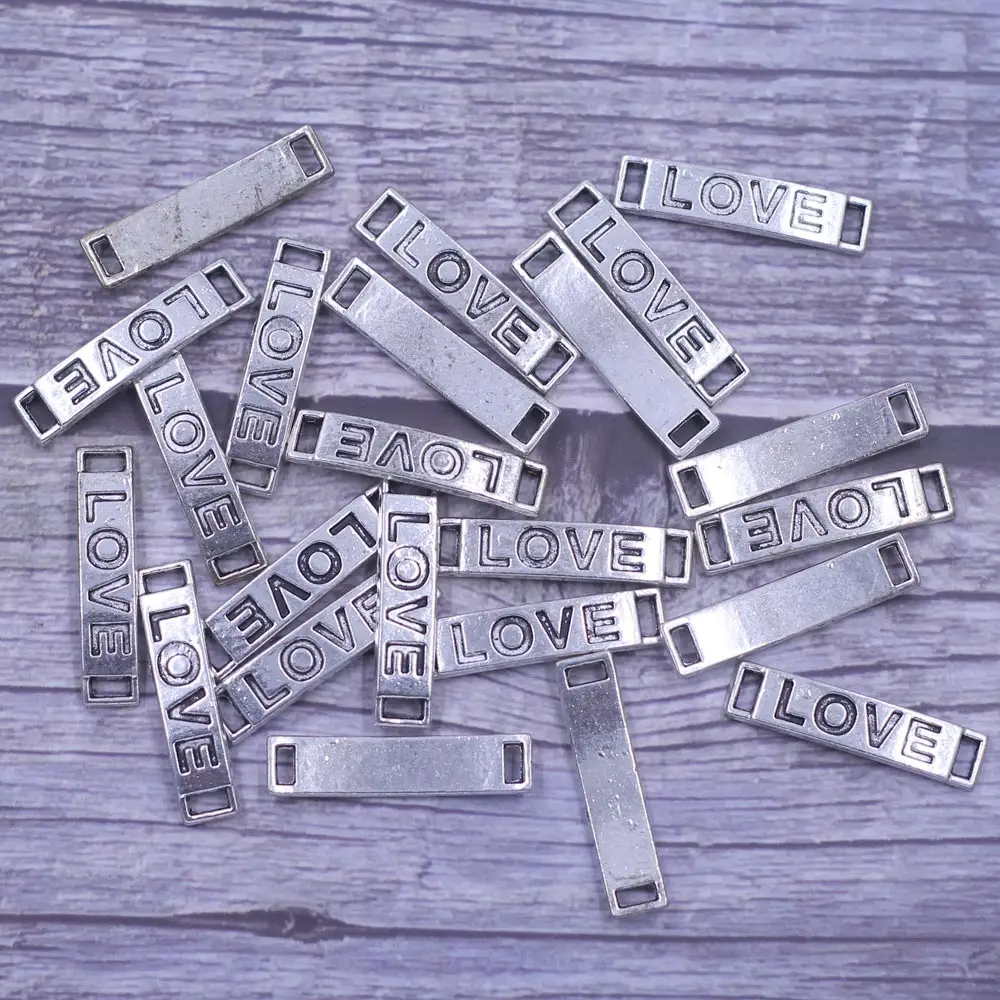 10Pcs Connectors Love Valentine's Day Rectangle Silver Tone For Charms Bracelets Jewelry DIY Finding 28x6mm 
10Pcs Connectors Love Valentine's Day Rectangle Silver Tone For Charms Bracelets Jewelry DIY Finding 28x6mm