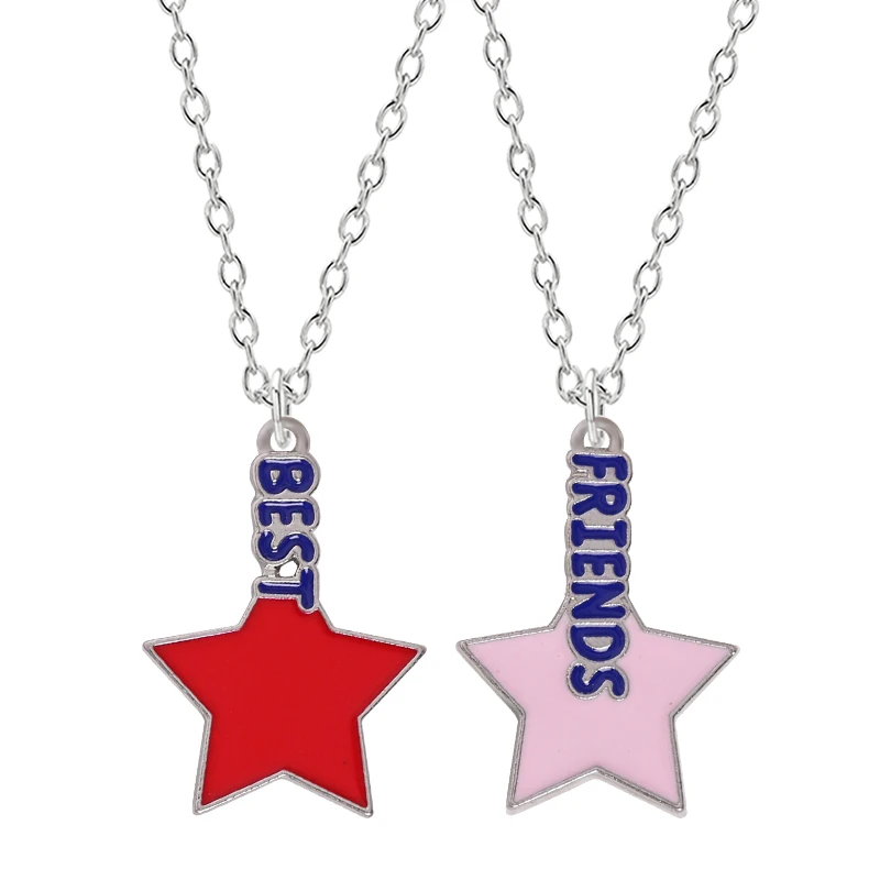 2 Pieces / Set Best Friends Men And Women Necklace Pink Red Star Friendship Pendant BFF Fashion Alloy Lady Jewelry Gift
2 Pieces / Set Best Friends Men And Women Necklace Pink Red Star Friendship Pendant BFF Fashion Alloy Lady Jewelry Gift