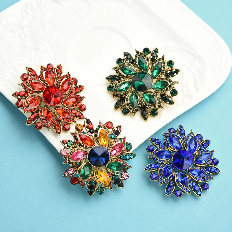Wuli&ampbaby Luxury Crystal Sun Flower Brooches For Women 2020 New Weddings Office Party Brooch Pins Gifts | Украшения и