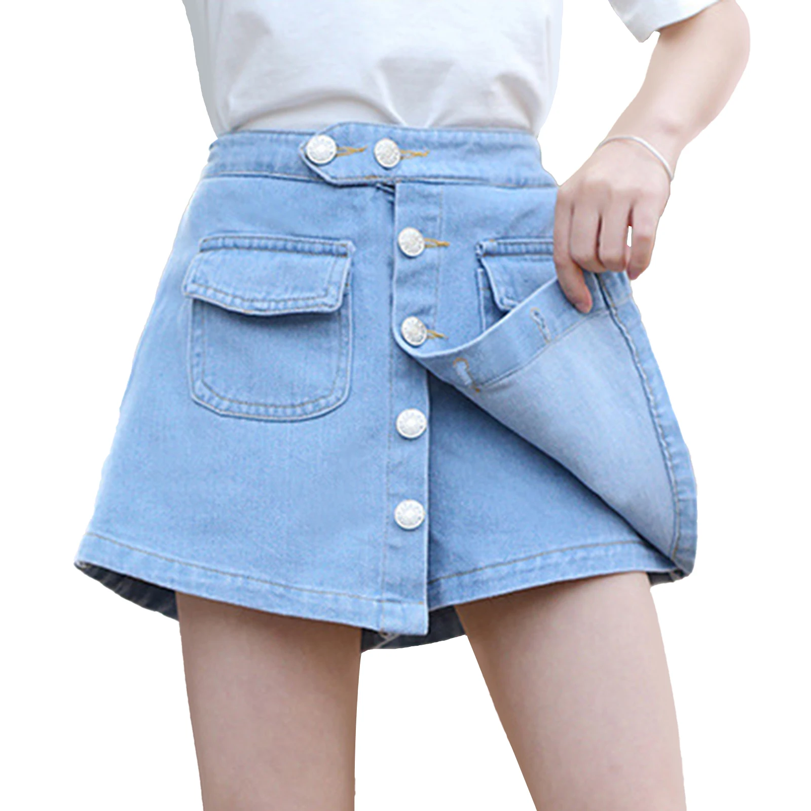 Летние детские джинсовые шорты для девочек модная короткая юбка