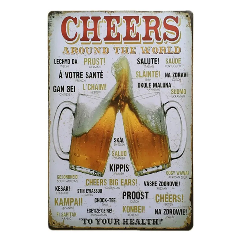 Decorative Signs Metal Iron Tin Sign Vintage Retro Cheers Beer Wall Decoration Art Bar Home Decor 7.8"x11.8"
Decorative Signs Metal Iron Tin Sign Vintage Retro Cheers Beer Wall Decoration Art Bar Home Decor 7.8"x11.8"
