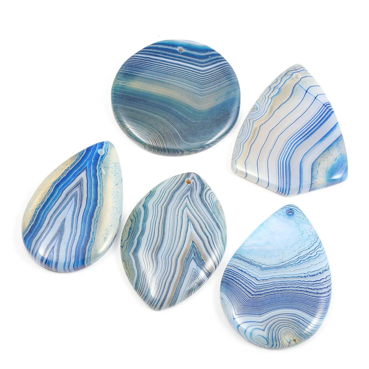 5pcs / Lot Natural Blue Striped Pendant Charms Natural Stone Meditation Amulet Pendant for Making DIY Jewelry Necklace
5pcs / Lot Natural Blue Striped Pendant Charms Natural Stone Meditation Amulet Pendant for Making DIY Jewelry Necklace