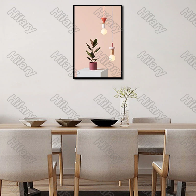 

Poster Beautiful Lamp Potted Plant Canvas Painting Wall Art Nature Home Decoration for Living Room and Bedroom Frameless Style
