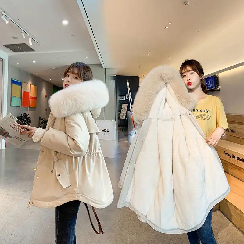 Women's Cotton-Padded Short Parka 2021 New Big Fur Collar Detachable Korean Style Loose Waist Trimming Coat Women
Women's Cotton-Padded Short Parka 2021 New Big Fur Collar Detachable Korean Style Loose Waist Trimming Coat Women