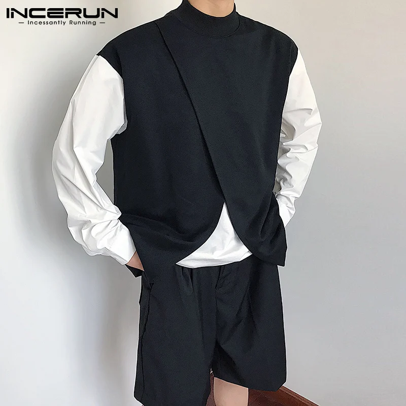 Men Patchwork T Shirt Fake Two Pieces 2021 Long Sleeve Split Hem Fashion Men Clothing Streetwear Casual Camisetas INCERUN S-5XL
Men Patchwork T Shirt Fake Two Pieces 2021 Long Sleeve Split Hem Fashion Men Clothing Streetwear Casual Camisetas INCERUN S-5XL