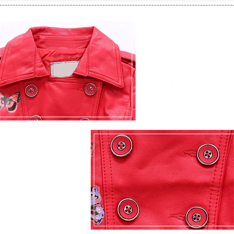 Long Style PU Leather Jacket for Girls Double-Breasted Butterfly Leather Jacket For Kids Princess Autumn Winter Outerwear 5-13 Y
Long Style PU Leather Jacket for Girls Double-Breasted Butterfly Leather Jacket For Kids Princess Autumn Winter Outerwear 5-13 Y