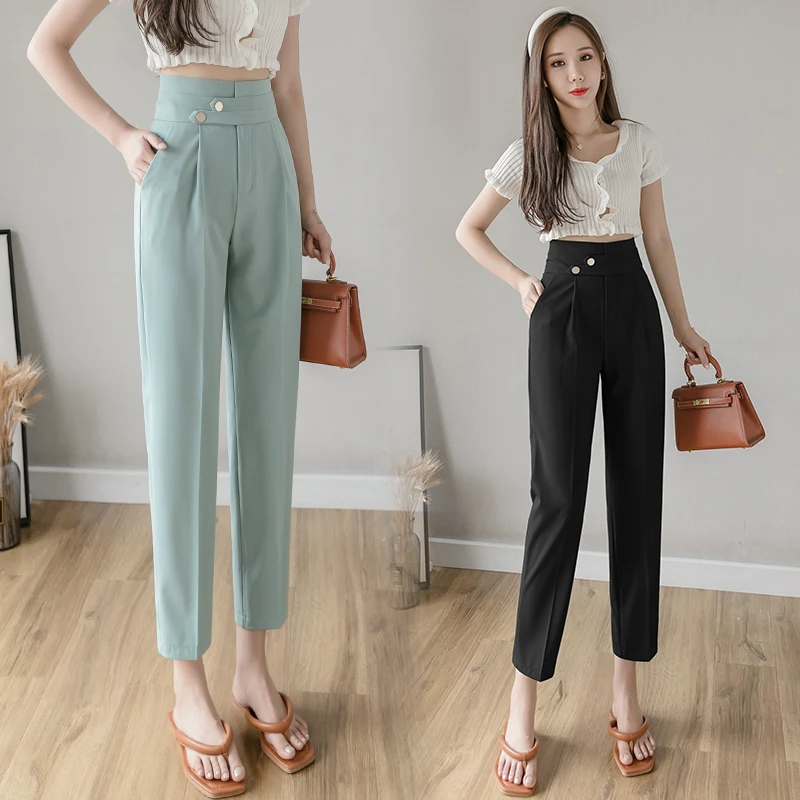 Autumn Women Suit Pants Fashion High Waist Button Straight Office Lady Work Wear Black Green 2xl Formal Trousers
Autumn Women Suit Pants Fashion High Waist Button Straight Office Lady Work Wear Black Green 2xl Formal Trousers