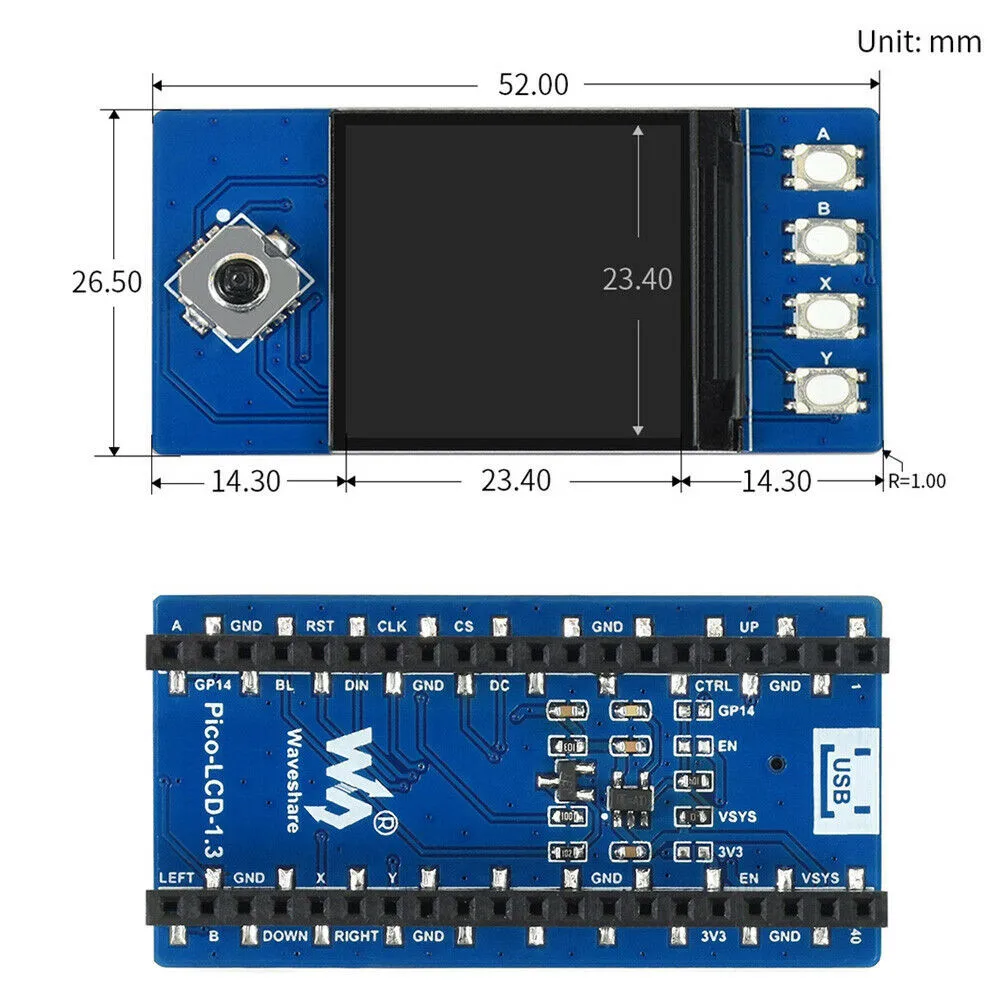 4-проводной ЖК-дисплей 2,6-5,5 В, разрешение 240 × 240, цвета RGB 65K, 1,3 дюйма, IPS-экран, SPI для Raspberry Pi Pico
4-проводной ЖК-дисплей 2,6-5,5 В, разрешение 240 × 240, цвета RGB 65K, 1,3 дюйма, IPS-экран, SPI для Raspberry Pi Pico