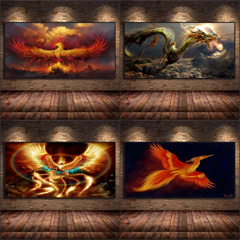 Modern Art Oil Painting Chinese Dragon and Phoenix Canvas Painting Print Posters and Prints Home Living Room Decoration Painting
Modern Art Oil Painting Chinese Dragon and Phoenix Canvas Painting Print Posters and Prints Home Living Room Decoration Painting
