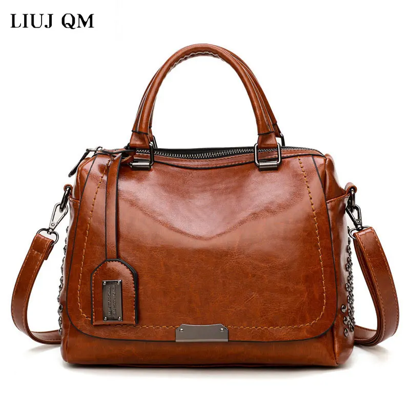 2022 Vintage Boston Rivet PU Leather Luxury Handbags Women Messenger Bags Designer Harjuku Shoulder Bag Female Tote Bolsos Mujer
2022 Vintage Boston Rivet PU Leather Luxury Handbags Women Messenger Bags Designer Harjuku Shoulder Bag Female Tote Bolsos Mujer
