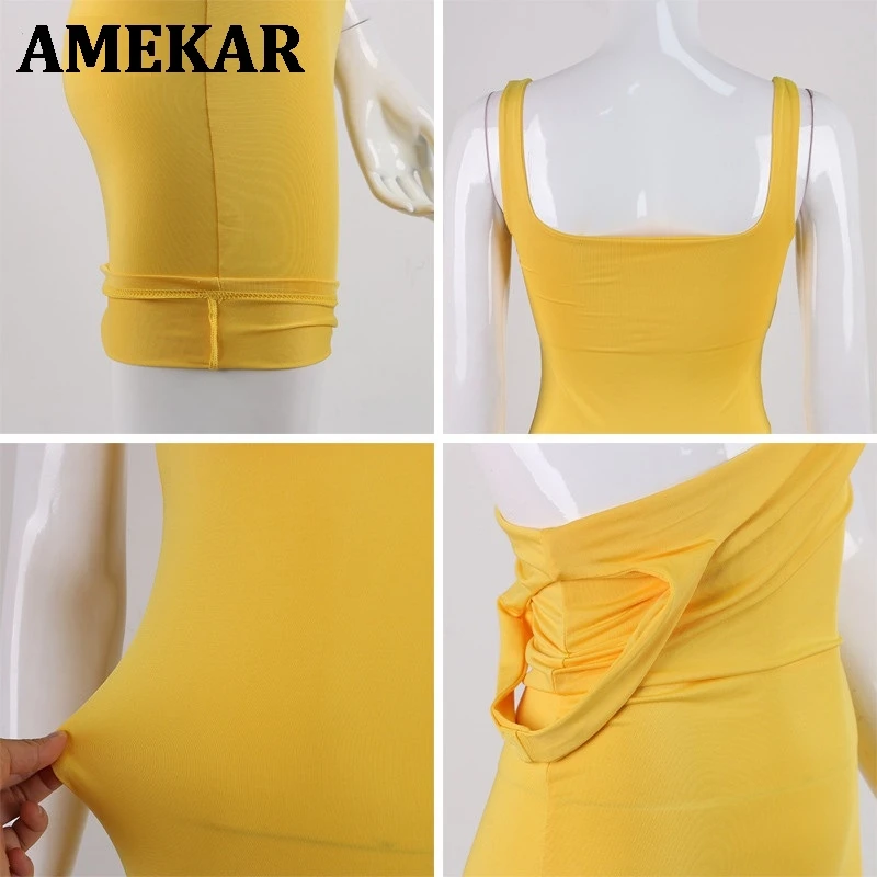 Square Neck Sleeveless Bodycon Mini Dress Basic Women Summer Black Backless Party Sexy Yellow Clubwear 2021 Dresses
Square Neck Sleeveless Bodycon Mini Dress Basic Women Summer Black Backless Party Sexy Yellow Clubwear 2021 Dresses