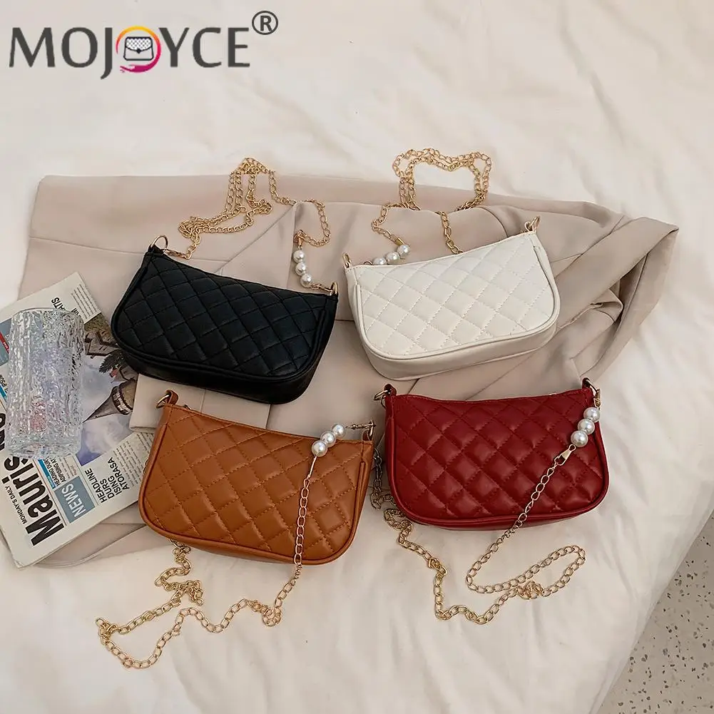 Casual All-match PU Leather Zip Handbags Fashion Women Lattice Pattern Embroidery Thin Chain Shoulder Crossbody Bag With Pearl
Casual All-match PU Leather Zip Handbags Fashion Women Lattice Pattern Embroidery Thin Chain Shoulder Crossbody Bag With Pearl