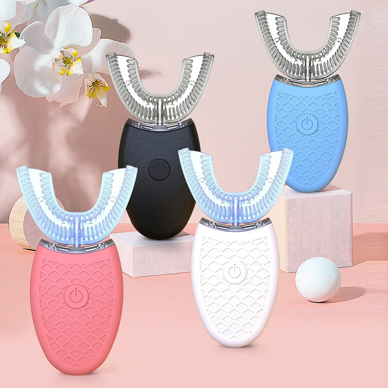 360 Degrees Intelligent Automatic Sonic Electric Toothbrush U Type 4 Modes Tooth Brush USB Charging Tooth Whitening Blue Light
360 Degrees Intelligent Automatic Sonic Electric Toothbrush U Type 4 Modes Tooth Brush USB Charging Tooth Whitening Blue Light
