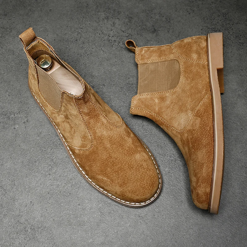 Casual Men's Boots Ski-Proof Men's Chelsea Boot Comfortable Winter Men's Shoes Short Plush Snow Boots Durable And Wear-Resistant