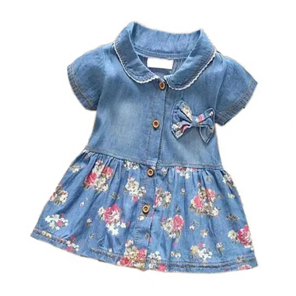Printed Dress Thin Cardigan Turn-down Collar Denim Girl Princess Floral Print Dress for Daily Wear
Printed Dress Thin Cardigan Turn-down Collar Denim Girl Princess Floral Print Dress for Daily Wear