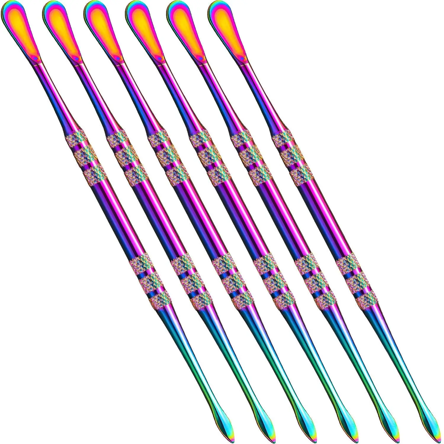 6 Pieces Dab Tool Rainbow Stainless Steel Dabber Black Gold And Silver Color
6 Pieces Dab Tool Rainbow Stainless Steel Dabber Black Gold And Silver Color