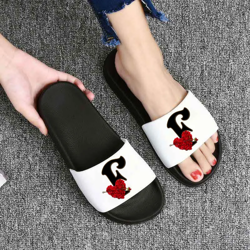 Women Beach Slippers Casual Couple Slippers 26 English Alphabet Print Flat Shoes Female indoor Ladies Slides
Women Beach Slippers Casual Couple Slippers 26 English Alphabet Print Flat Shoes Female indoor Ladies Slides