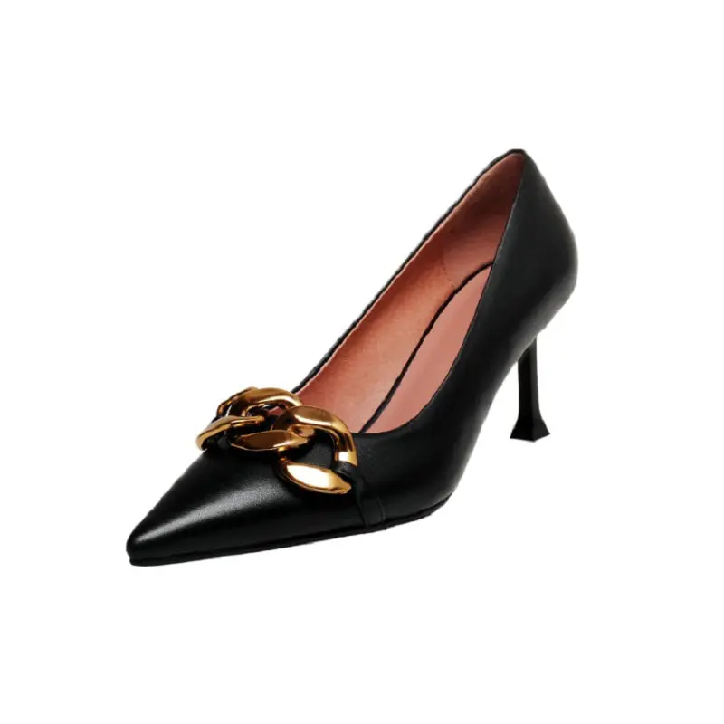 ZawsThia Chic Genuine Natural Leather Fashion Woman's Party Office Shoes Thin High Heels Sexy Woman Stilettos With Metal Chain
ZawsThia Chic Genuine Natural Leather Fashion Woman's Party Office Shoes Thin High Heels Sexy Woman Stilettos With Metal Chain